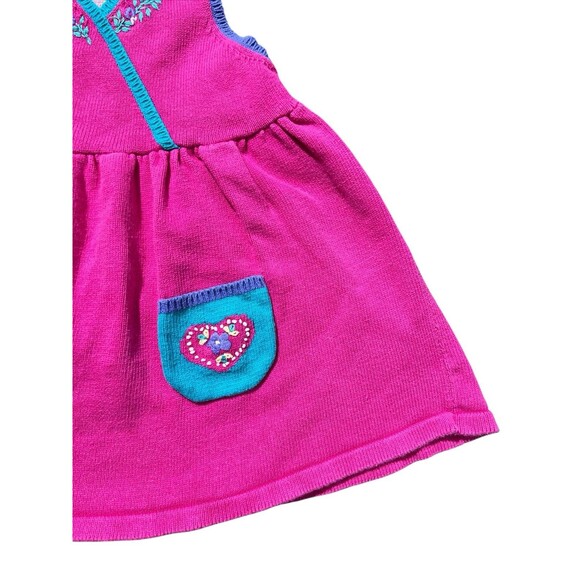 Vtg Gymboree Knit Jumper Sweater Dress Rainbow Tag Sz M 2/3 - Picture 2 of 9